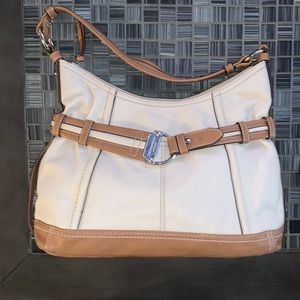 Gently Used Cream and Brown Leather Tignanello Bag